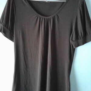 Black Soft Stretch Polyester Top Size Large